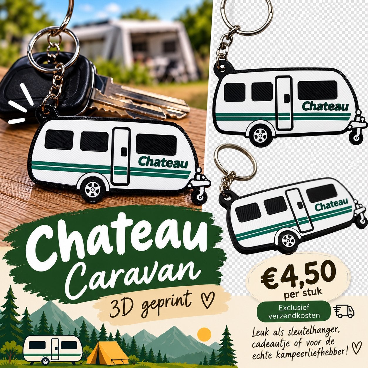Chateau Caravan Sleutelhanger - Collectorsitem, Verzenden, Nieuw