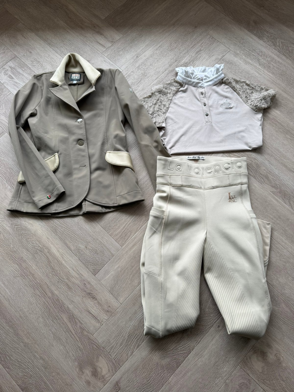 Beige wedstrijd set maat 164, Ophalen of Verzenden, Zo goed als nieuw, Overige maten