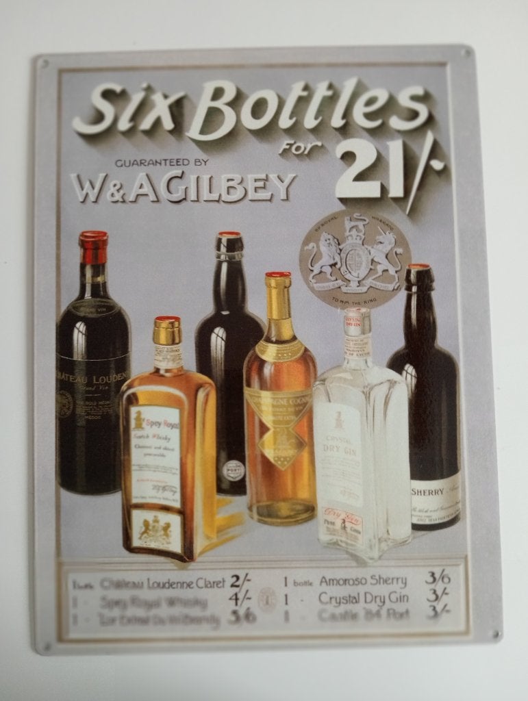 Dranken Reclame bord Six Bottles, Ophalen of Verzenden, Nieuw, Reclamebord