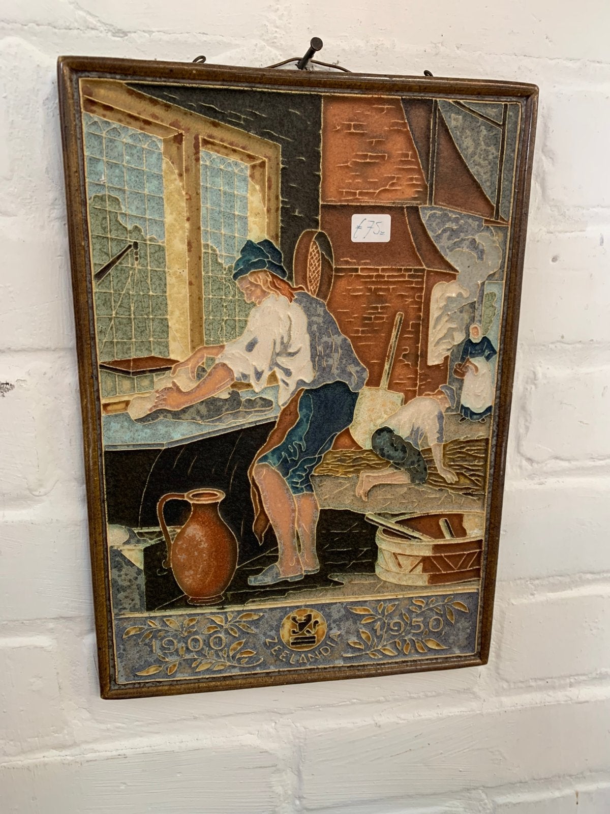 Delfts cloisonné tegel porseleinen fles herdenking 50 euro., Ophalen of Verzenden