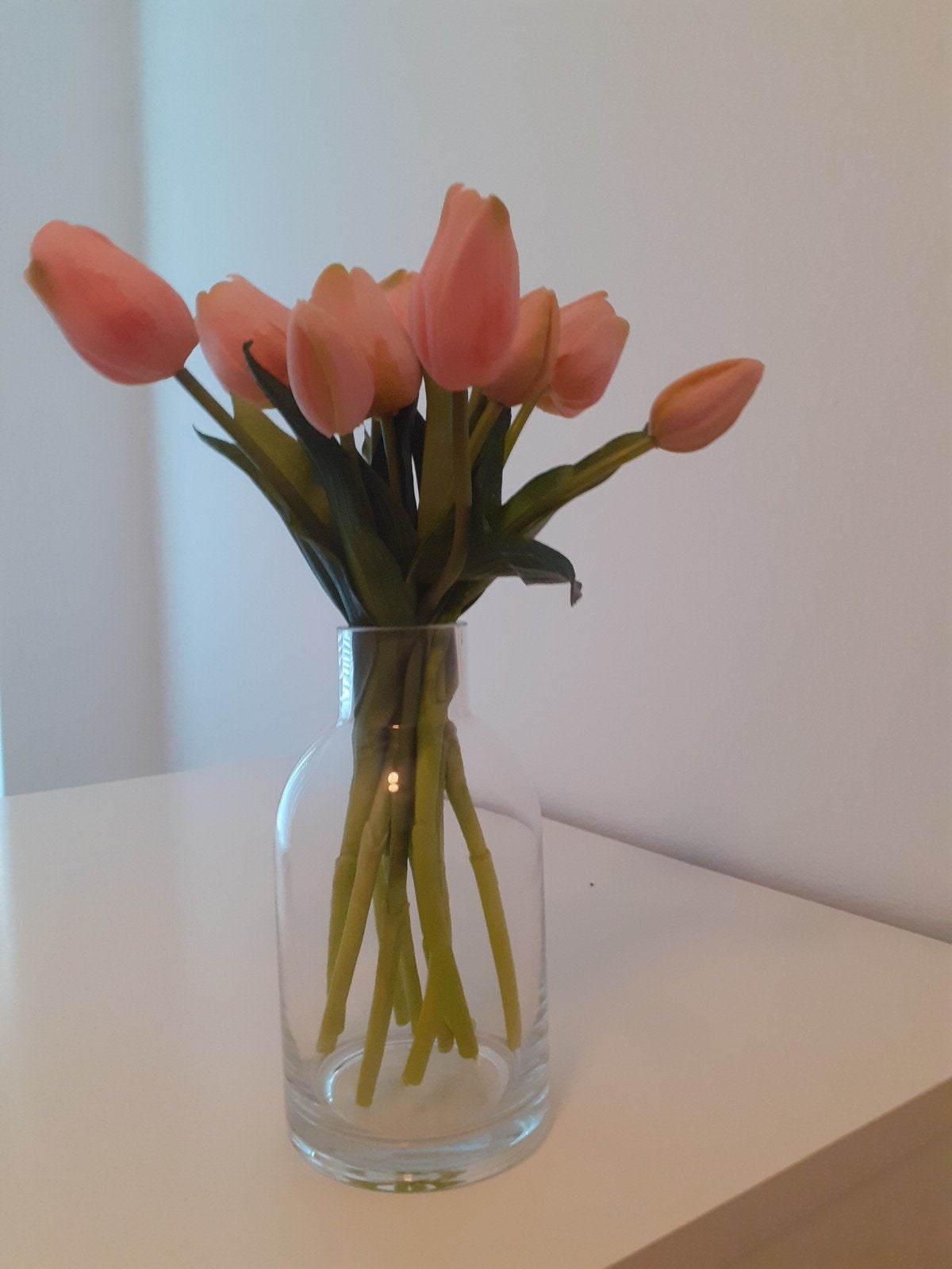 Vaas met 10 kunst tulpen, Ophalen