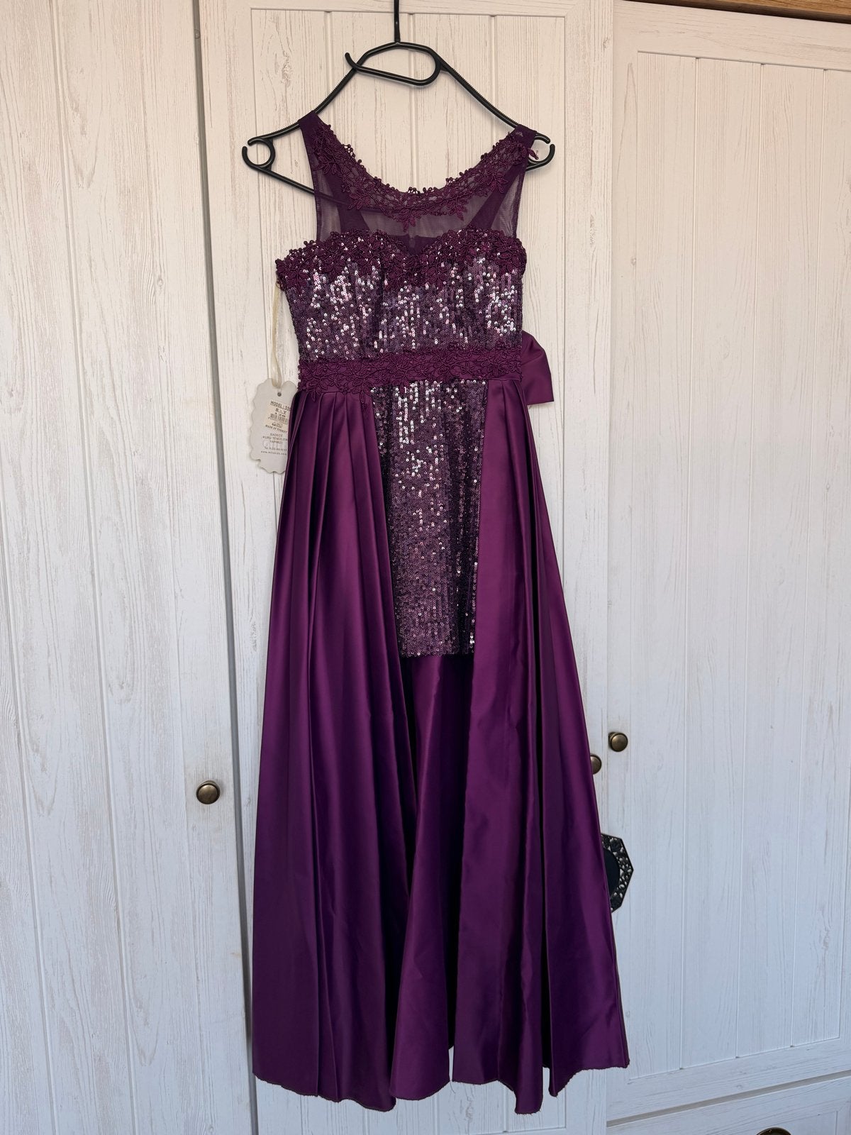 feestjurk met strik, Kleding | Dames, Galajurk, Paars, Nieuw, Ophalen of Verzenden