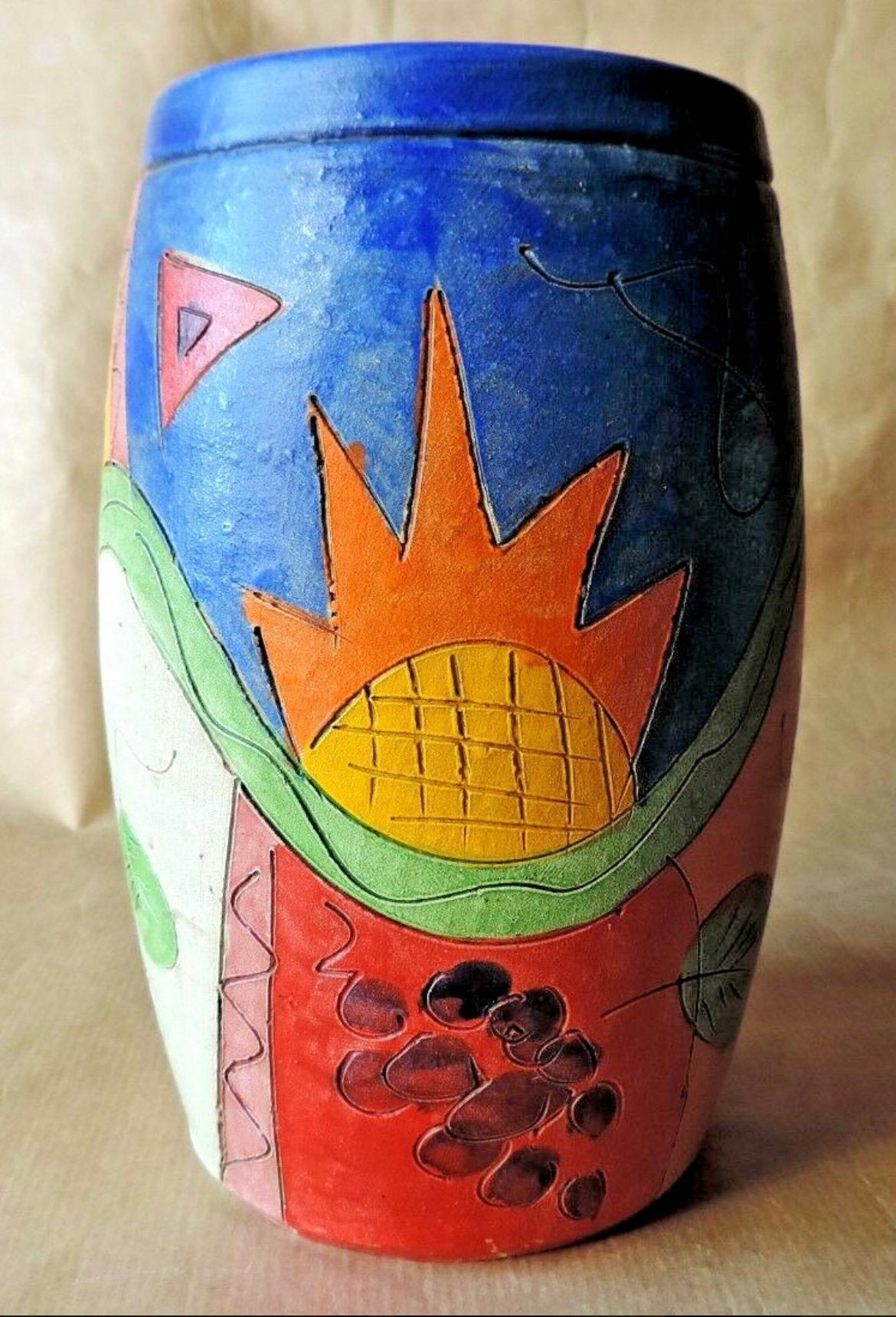 Vintage keramische kunstvaas, Ophalen of Verzenden