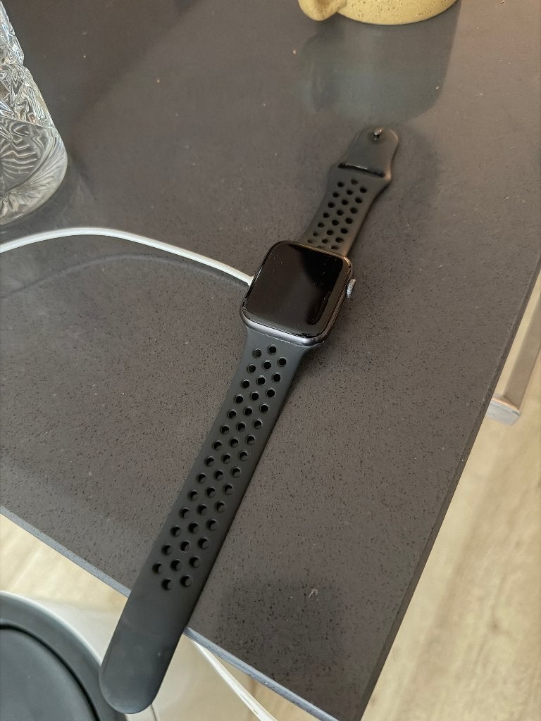 Apple Watch Series 6 Nike 44mm spacegrijs te koop, Ophalen, Gebruikt, Zwart, Apple Watch