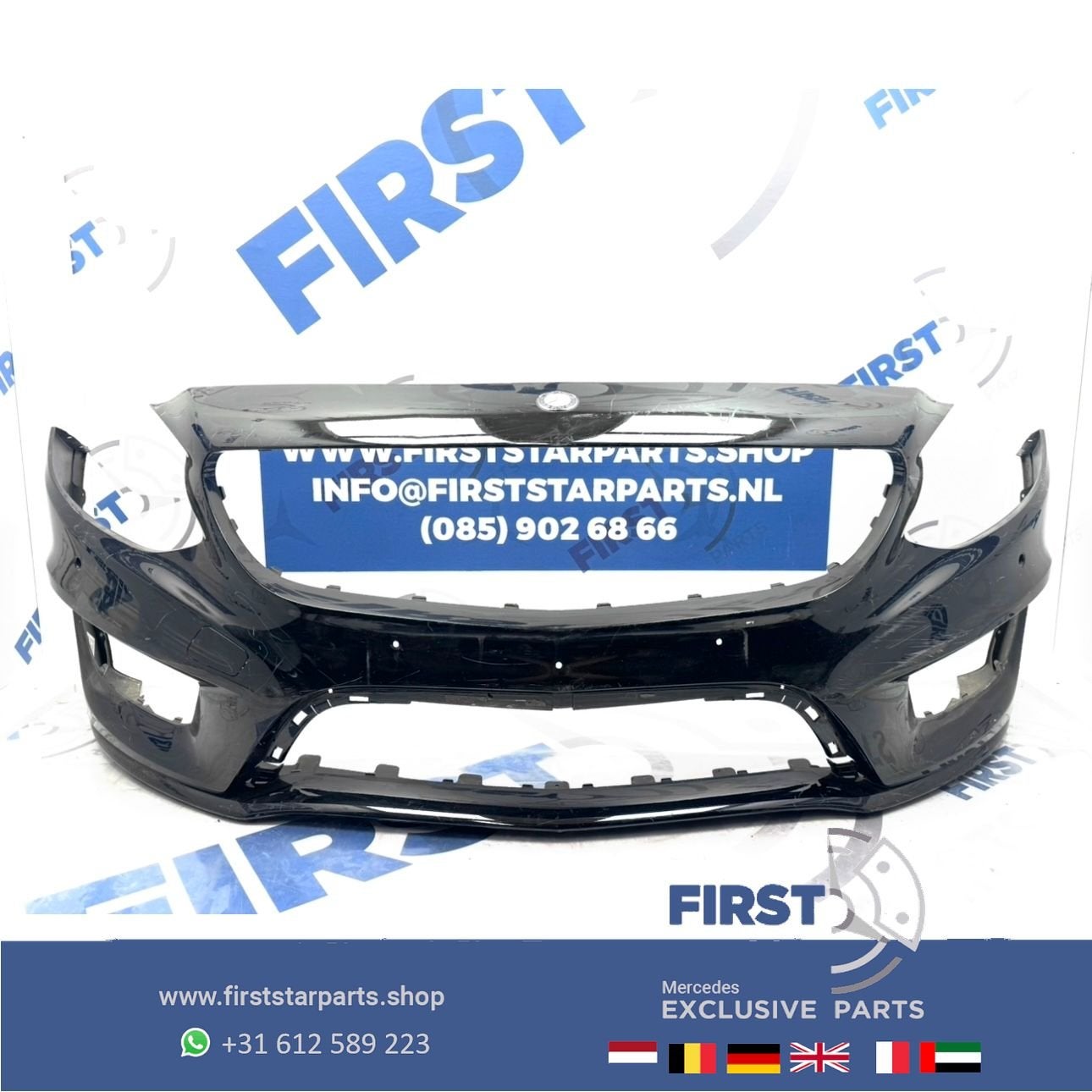 W246 AMG BUMPER B Klasse Facelift Voorbumper 2018 PDC ZWART, Gebruikt, -, Voor, Ophalen of Verzenden