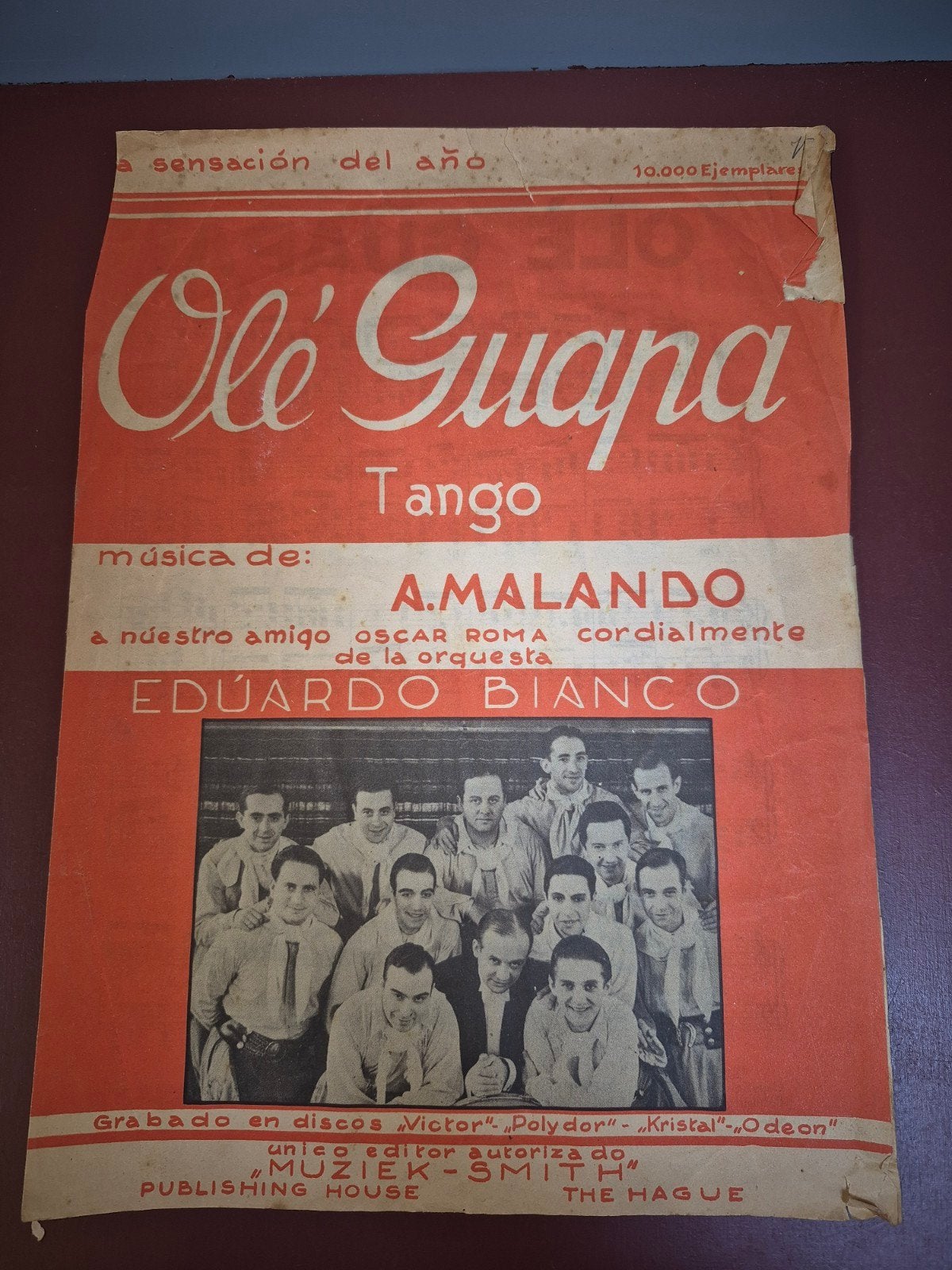 Olé Guapa Tango bladmuziek A. Malando Eduardo Bianco, Muziek en Instrumenten, Bladmuziek, Ophalen of Verzenden