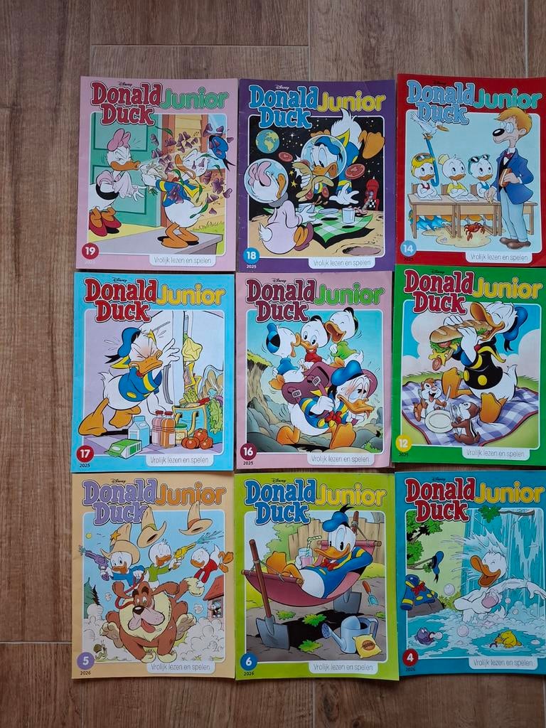 15x Donald duck junior (5x 2026 / 10x 2025), Meerdere comics, Ophalen of Verzenden, Zo goed als nieuw, Europa