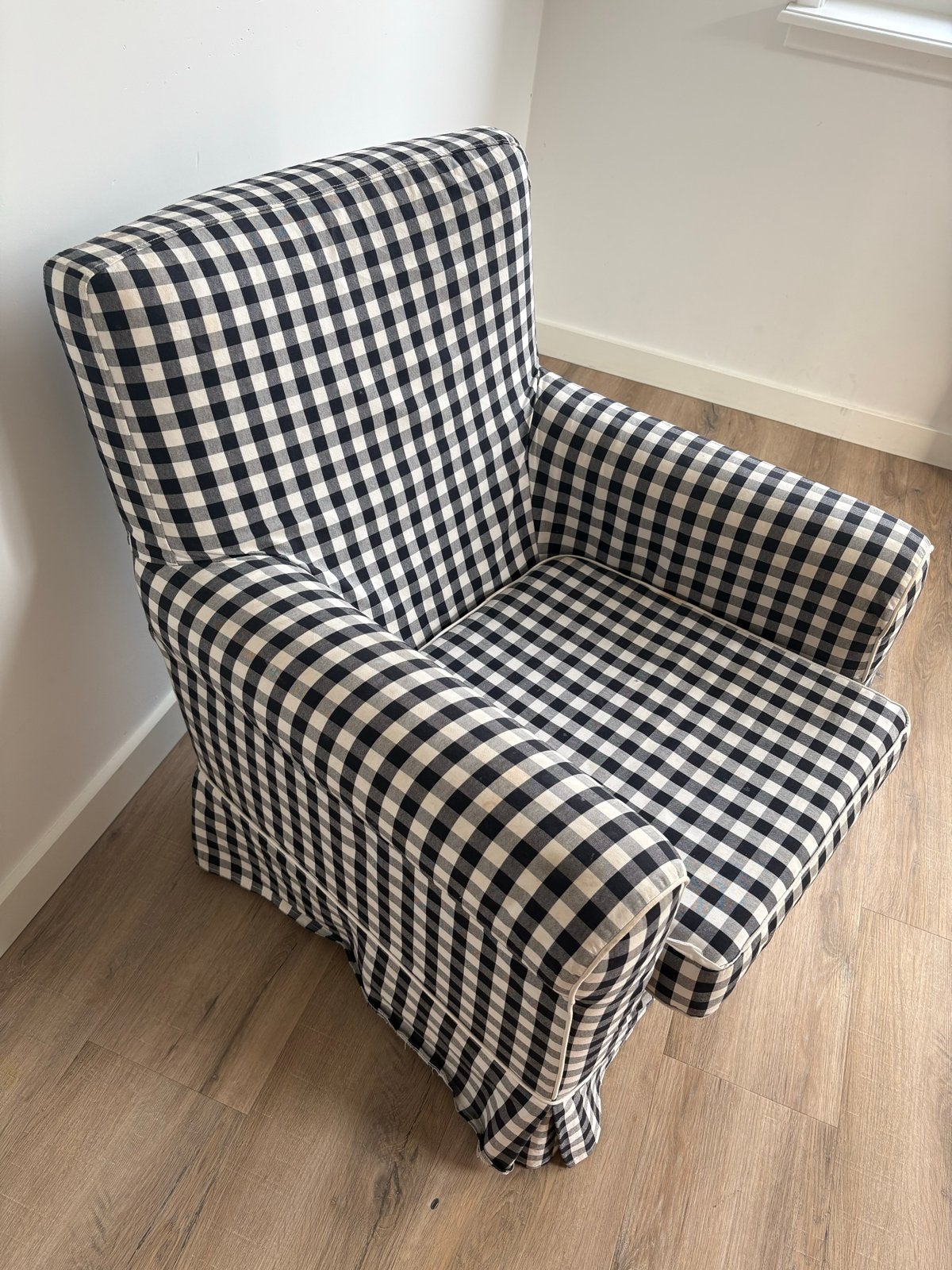 IKEA Jennylund Fauteuil - Zwart/Wit Geruit, Ophalen of Verzenden, Gebruikt, Stof, 75 tot 100 cm