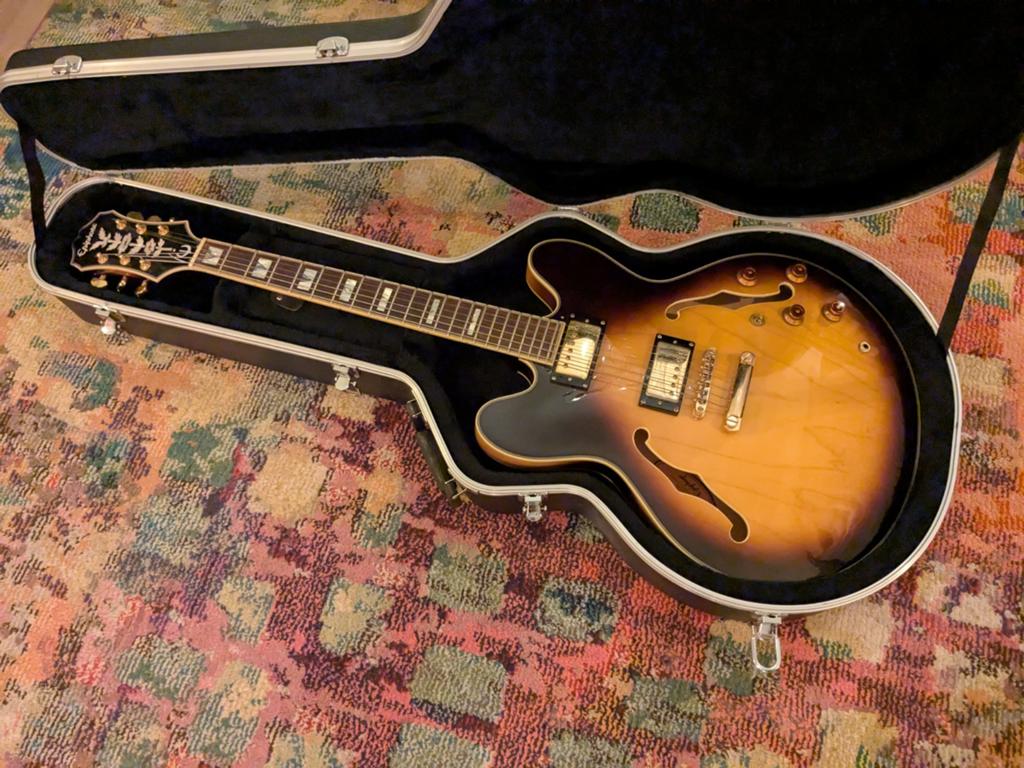 Epiphone Sheraton II / 2 Pro - made in Korea - Hardcase, Ophalen, Zo goed als nieuw, Solid body, Epiphone