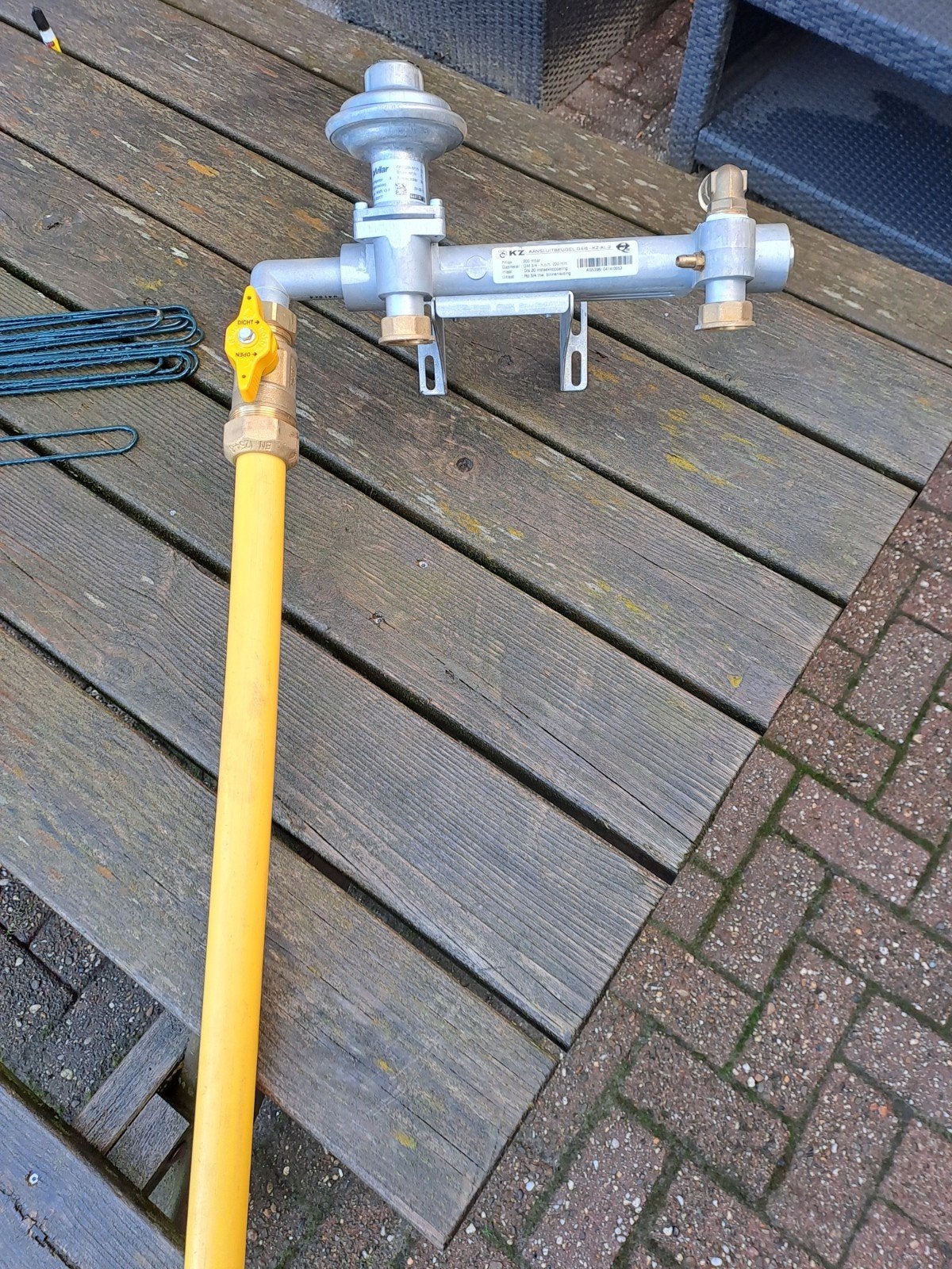 Gasmeter beugel met drukregelaar nieuw zie foto's, Ophalen of Verzenden, Nieuw