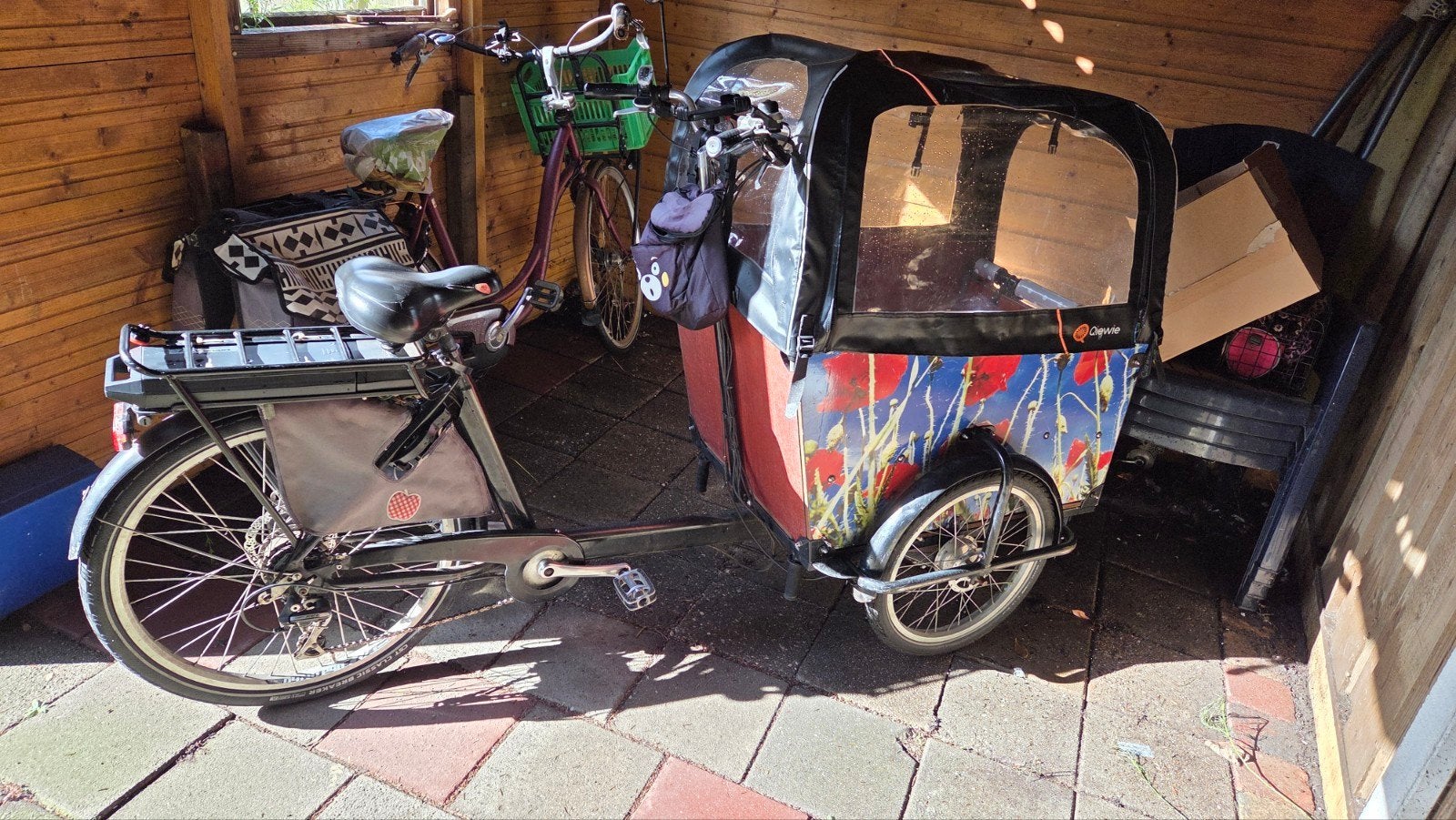 Babboe Big E Bakfiets uit 2017, Ophalen, Gebruikt, 4 kinderen of meer, Huif