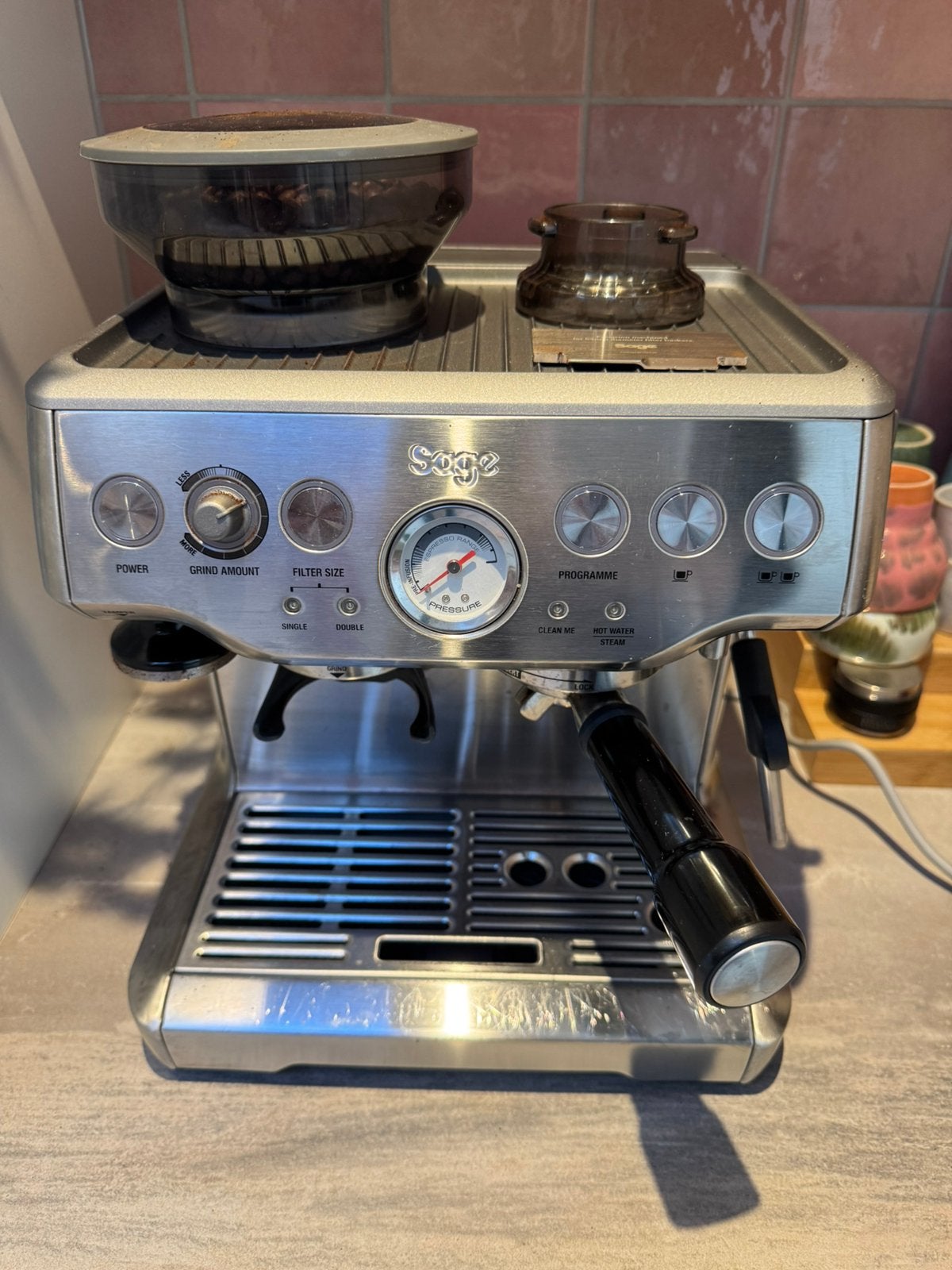 Sage Barista Express RVS, Ophalen, Gebruikt, Espresso apparaat