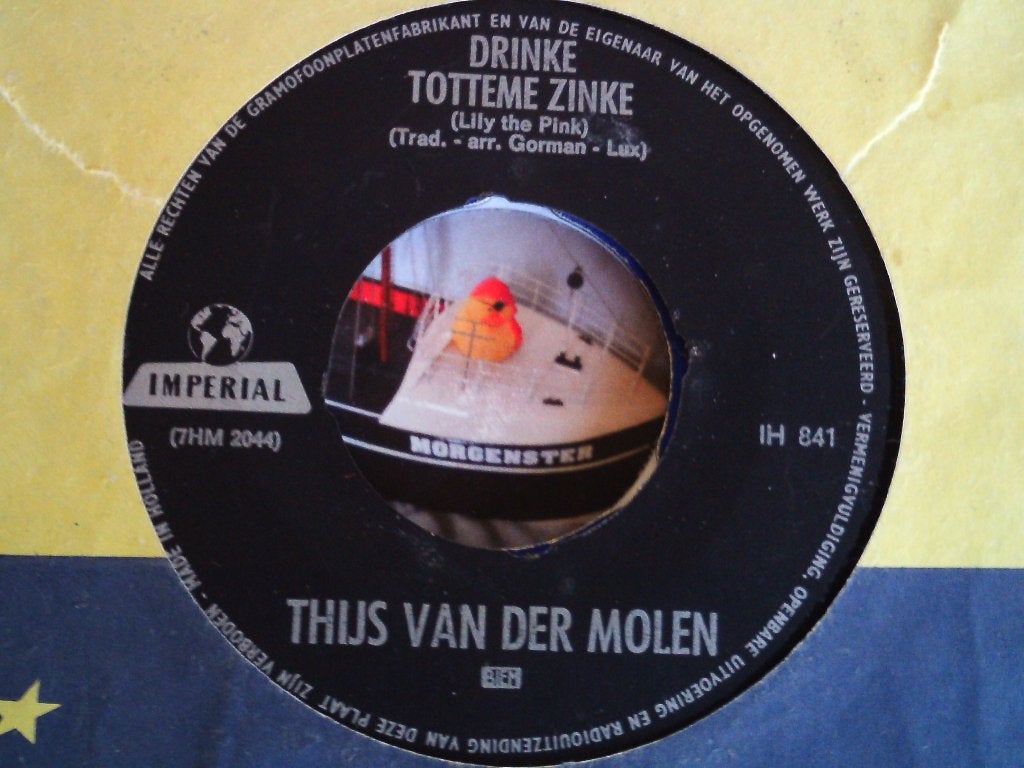 thijs van der molen - drinke totteme zinke 27jun, 7 inch, Ophalen of Verzenden, Zo goed als nieuw, Fotohoes