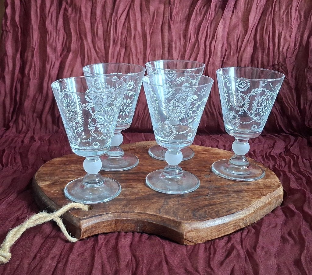 5 wijnglazen, Huis en Inrichting, Keuken | Servies, Ophalen, Glas of Glazen, Overige stijlen, Glas