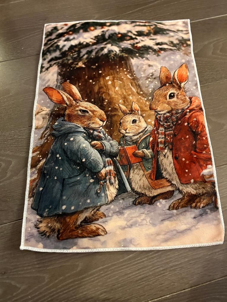Beatrix PotterStory v Flopsy Konijntjes Kerst/Keukenhanddoek, Ophalen of Verzenden, Nieuw, Overige kleuren, Theedoek of Handdoek