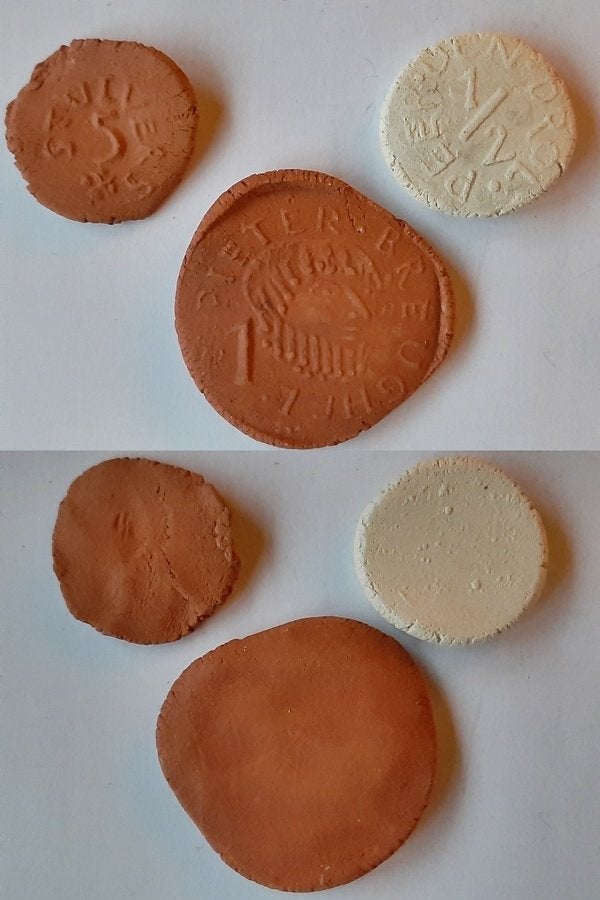 3 munten van klei, Verzenden, Overige materialen, Nederland