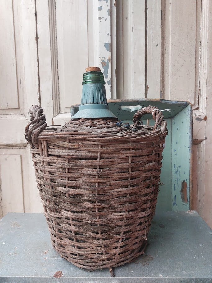 Antieke demijohn fles, Antiek en Kunst, Ophalen of Verzenden