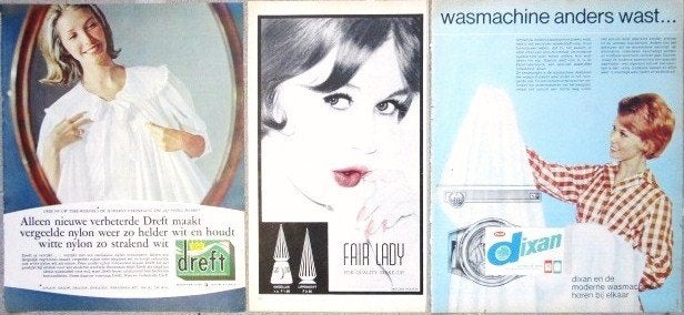 Advertenties reclames uit 1963 Kuifje Jamin Dreft Dixan Kijo, Ophalen of Verzenden, Gebruikt, Overige typen