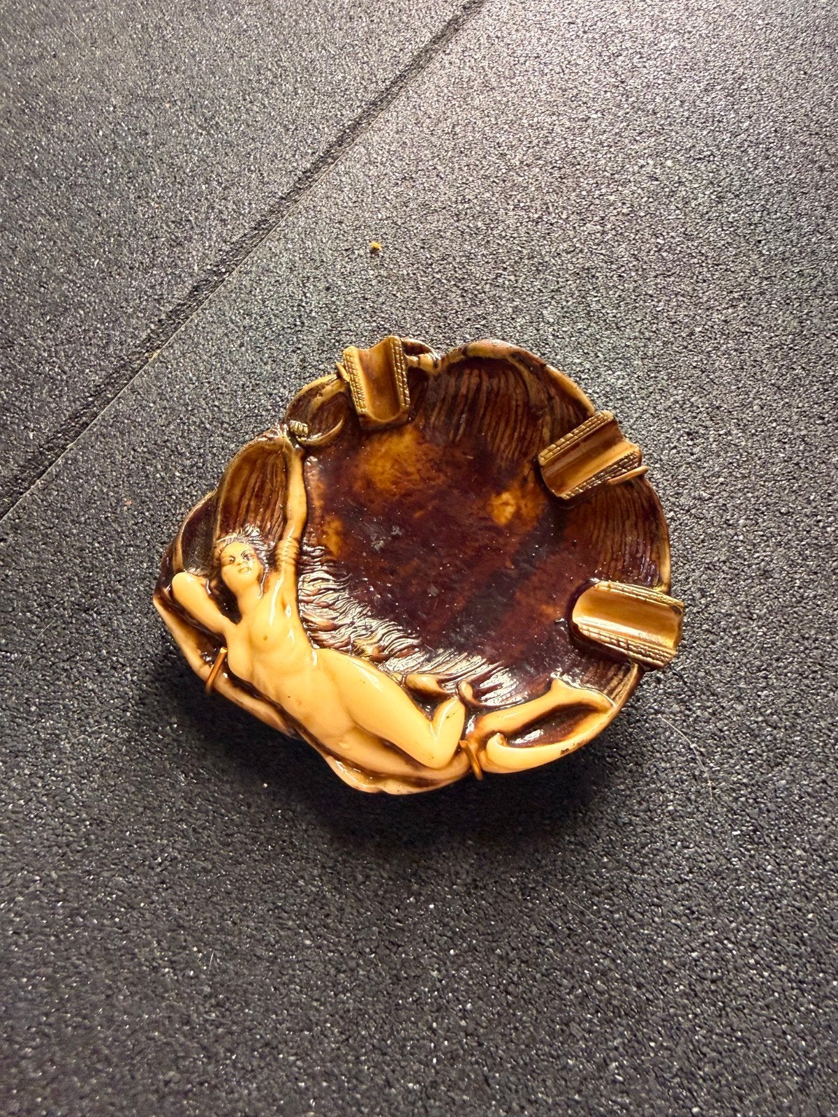 Vintage Asbak met Naakte Vrouw - Uniek en Decoratief, Verzamelen, Ophalen of Verzenden, Gebruikt, Asbak