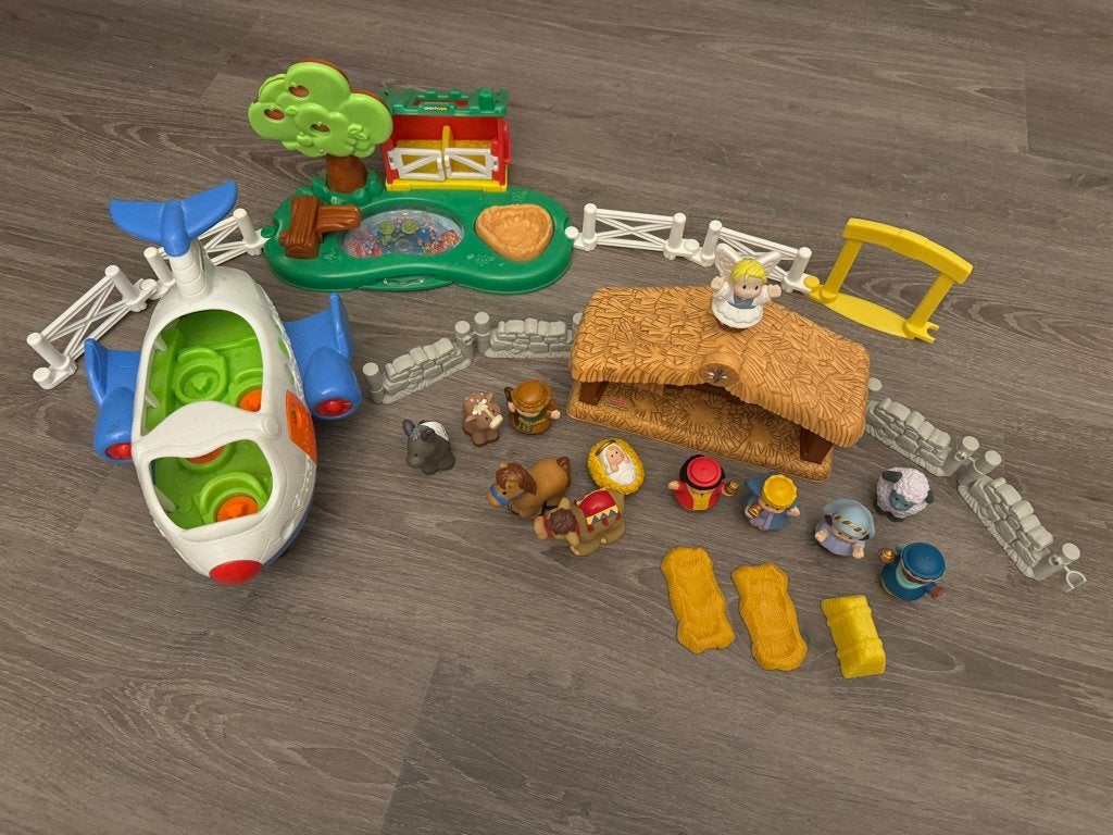 Fisher Price Little People Set Boerderij Kerststal Vliegtuig, Ophalen of Verzenden, Zo goed als nieuw, Speelset, Met licht