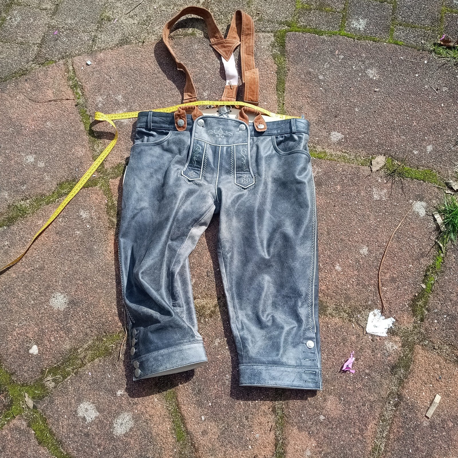 Lederhose 56 La Montanara zwart vintage Oktoberfest, Ophalen of Verzenden, Gedragen, Maat 56/58 (XL), La Montanara