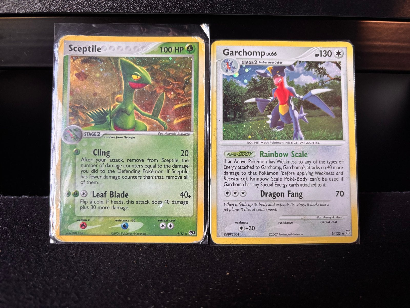Pokémon Kaarten: Sceptile en Garchomp, Ophalen of Verzenden, Zo goed als nieuw, Meerdere kaarten