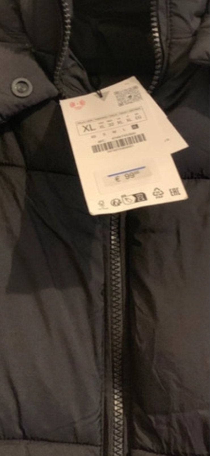 Zwarte lange puffer jas van Zara, maat XL (ook XXL), Ophalen of Verzenden, Nieuw, Maat 46/48 (XL) of groter, Zwart