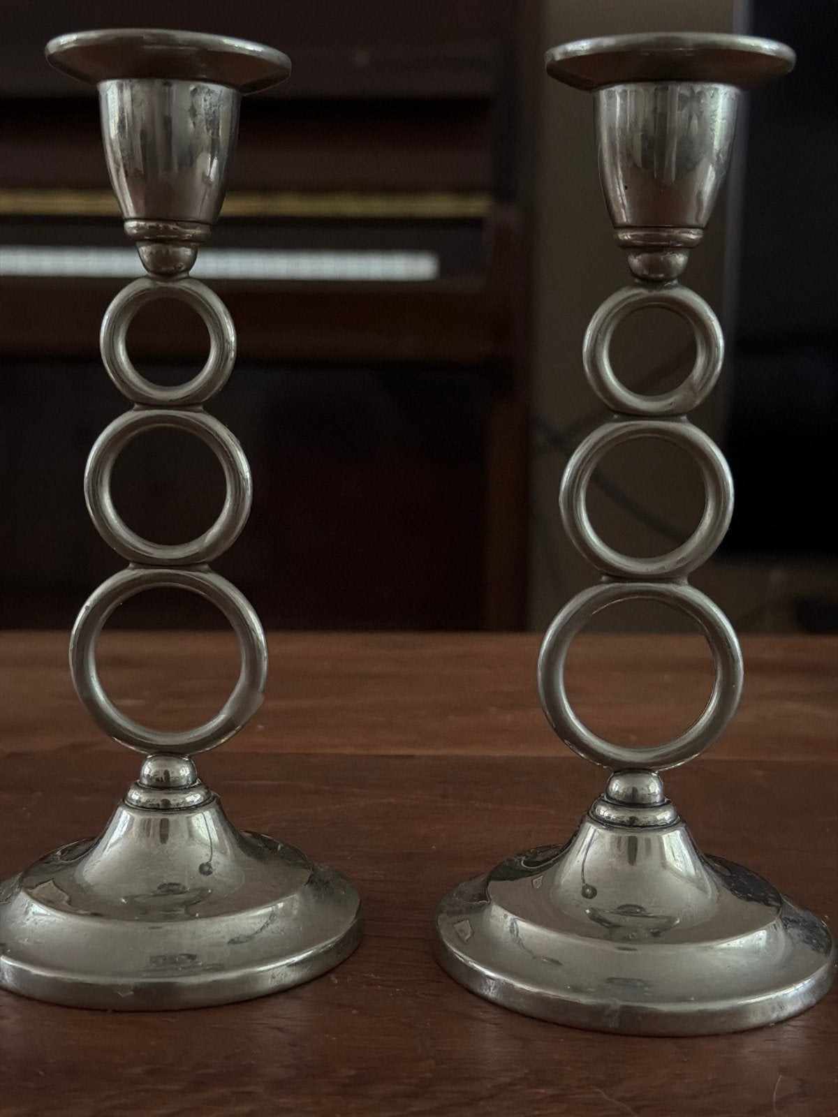 Vintage verzilverde  Kandelaars - Made in England, Ophalen, Zilver