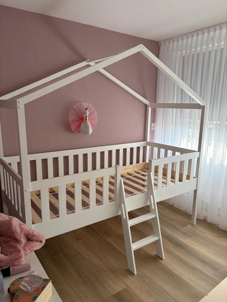 Huisjes bed wit 90x200 Nieuw, Ophalen, 90 cm, Eenpersoons, Wit