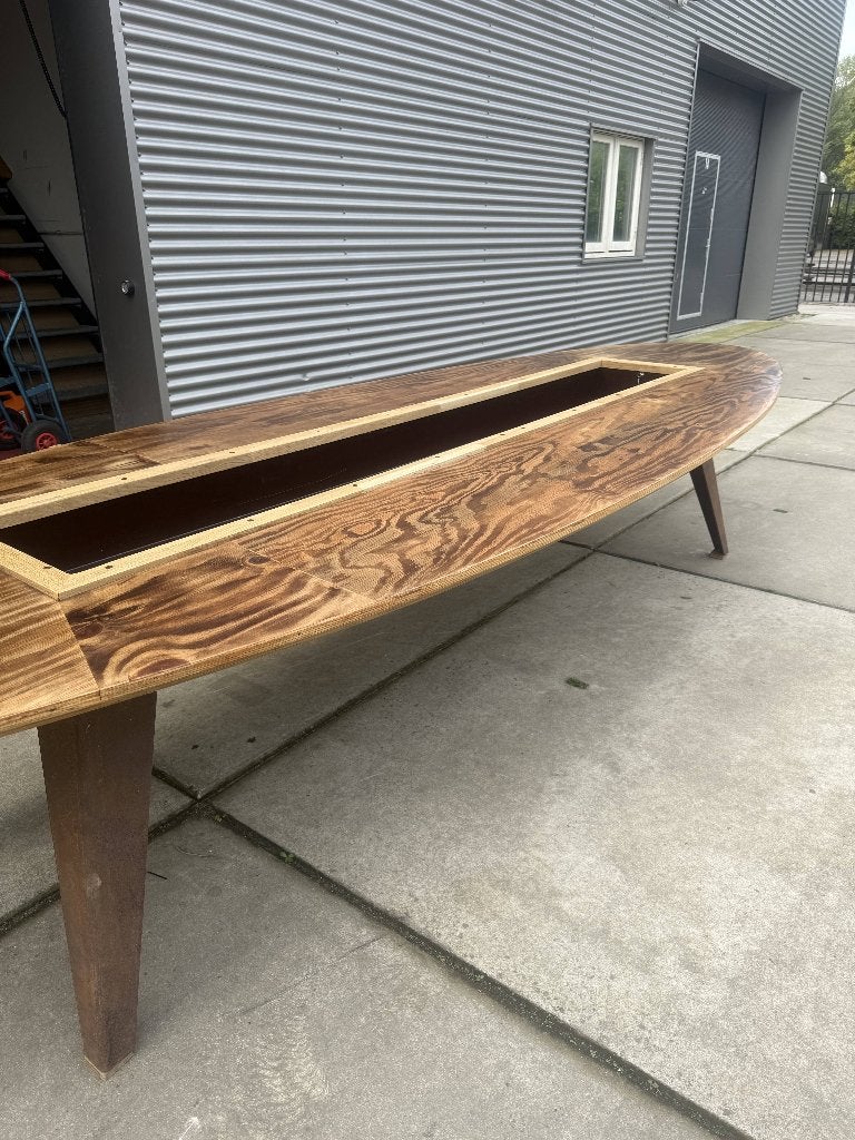 Unieke Maatwerk Horeca / Bartafel (4m) met Ijsbak & Afvoer, Ophalen, Zo goed als nieuw