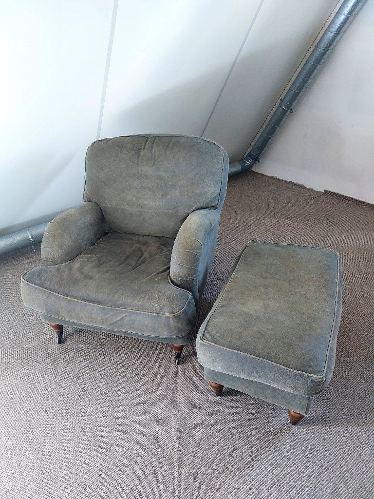 Rofra Dallas chair met hocker, Ophalen, Gebruikt, 100 tot 125 cm, Leer
