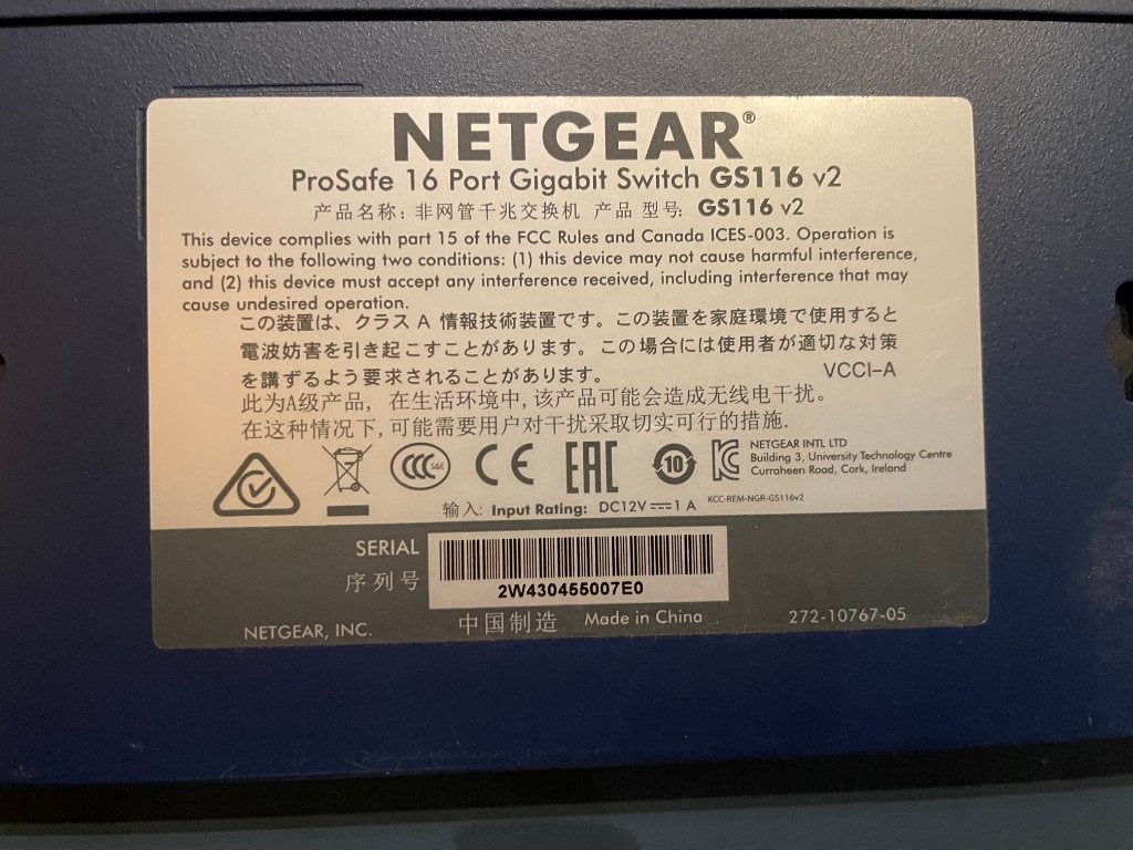 netgear prosafe 16 port gigabit switch GS116, Ophalen of Verzenden, Zo goed als nieuw