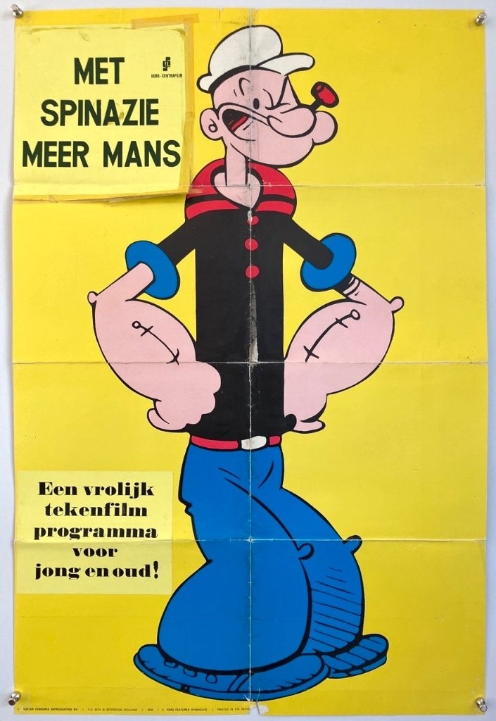 Popeye - Poster uit bioscoop - Jaren 70/80, Verzenden, Gebruikt, Poster