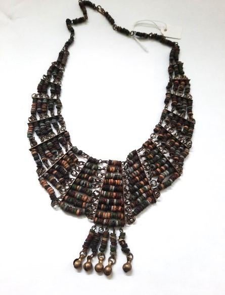 Prachtige Vintage Egyptische 'Faience' Bib-Ketting, Ophalen, Zo goed als nieuw, Overige materialen