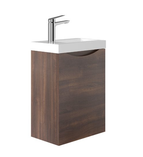 NIEUW! Toiletmeubel, walnoot, wastafel + onderkast, Mela 40, Huis en Inrichting, Woonaccessoires | Overige, Ophalen of Verzenden