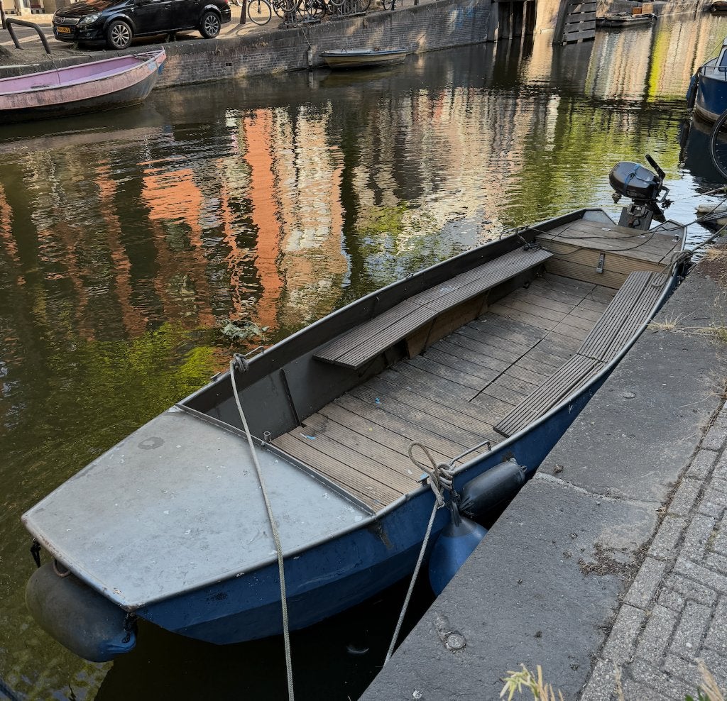 Stalen boot 5,40 x 1,70 m met Tohatsu 6PK 4-takt motor, Gebruikt, Buitenboordmotor, 2 m, Vlet