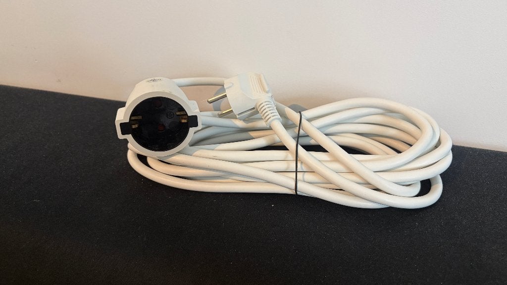 Extension cord, grounded white, 5 m EUR3, Ophalen, Zo goed als nieuw