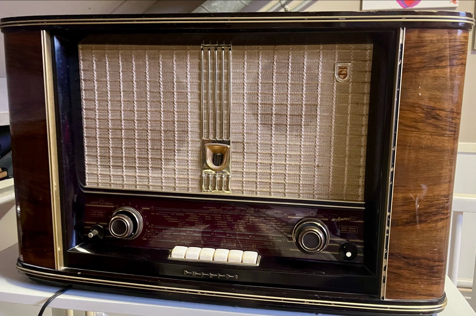 Philips BX653A Bi-Ampli buizenradio - werkend - jaren '50, Antiek en Kunst, Ophalen