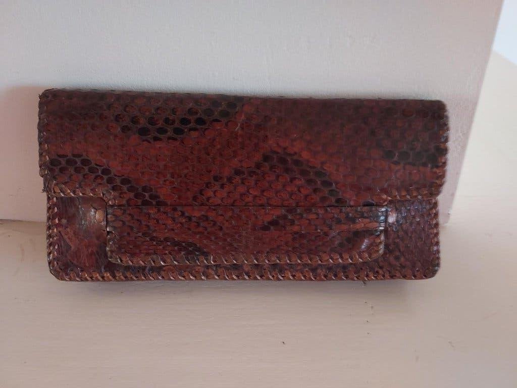 Vintage Franse lederen Clutch, Ophalen of Verzenden