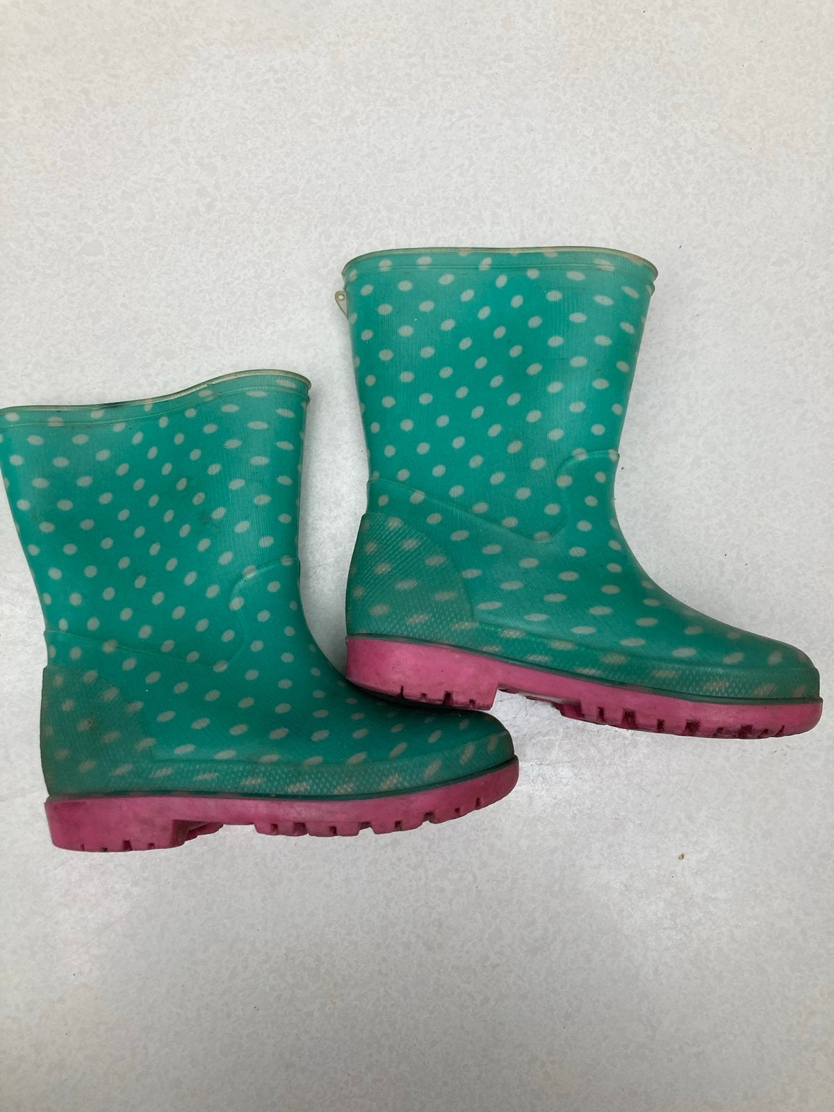 Hema regenlaarzen groen met stippen maat 21, Ophalen of Verzenden, Gebruikt, Jongen of Meisje