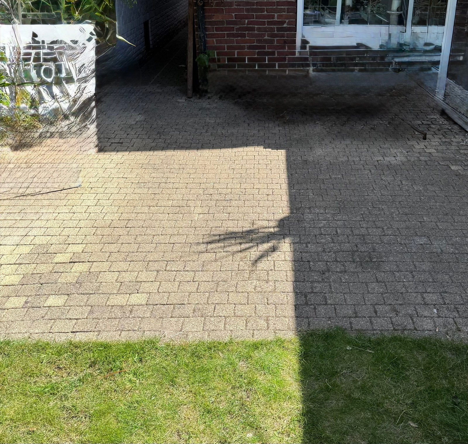 GRATIS sierbestrating, terrasstenen Beige-gele (nog) ca 10m2, Tuin en Terras, Ophalen, Gebruikt, Beton, Klinkers