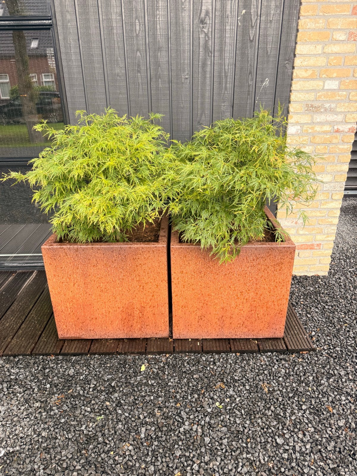 Cortenstaal plantenbakken 60x60x60cm, Tuin en Terras, Ophalen, Gebruikt, Balkon, Vierkant