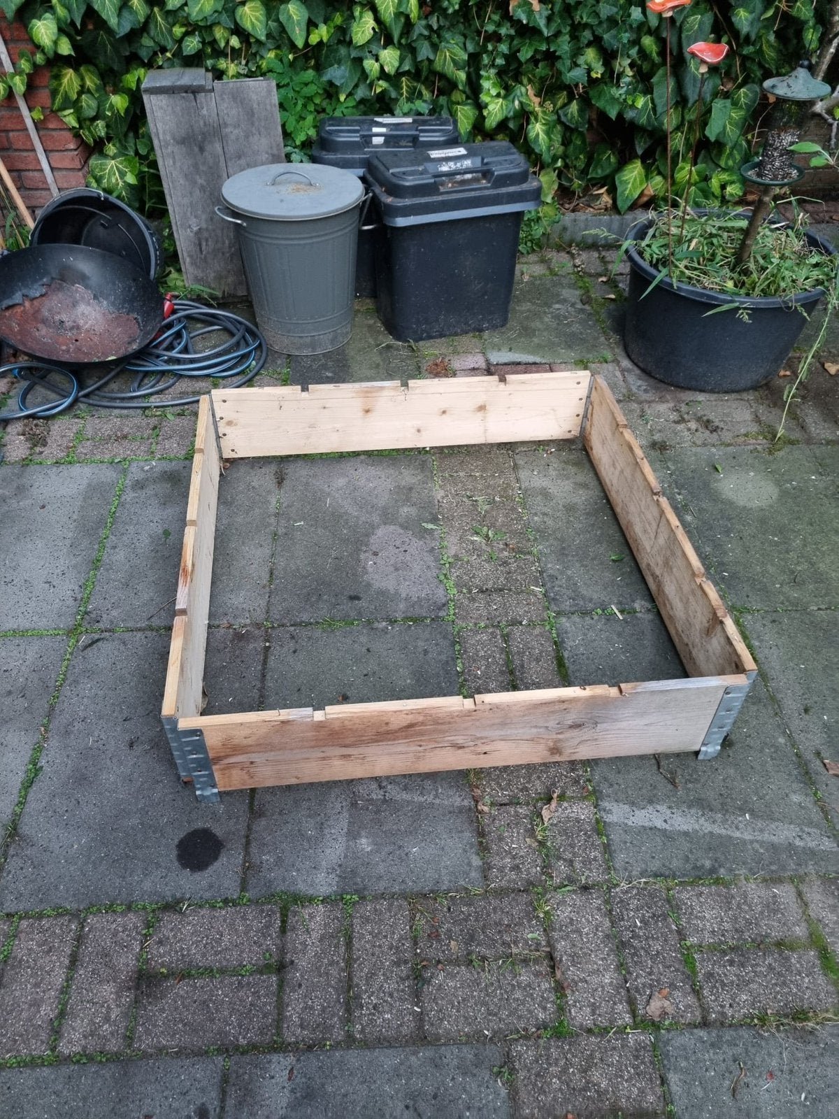Wooden Raised Garden bed / Houten moestuinbak - 100 x100 cm, Ophalen, Zo goed als nieuw, Rechthoekig, Hout