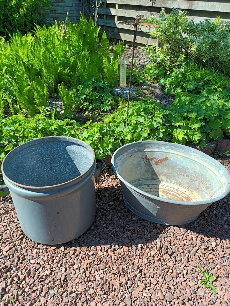 Teil decoratie bloembak, Tuin en Terras, Bloembakken en Plantenbakken, Ophalen, Minder dan 30 cm, Metaal, Overige vormen