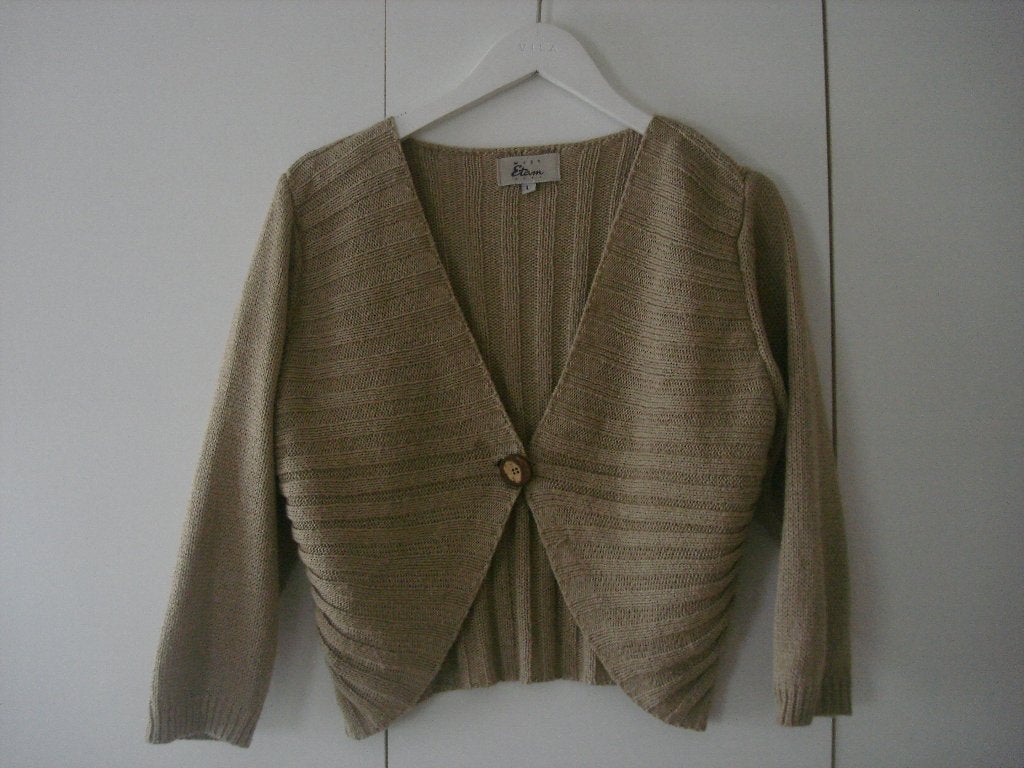 Bolero, donkerbeige, Etam, maat L, Kleding | Dames, Beige, Maat 42/44 (L), Ophalen of Verzenden, Zo goed als nieuw