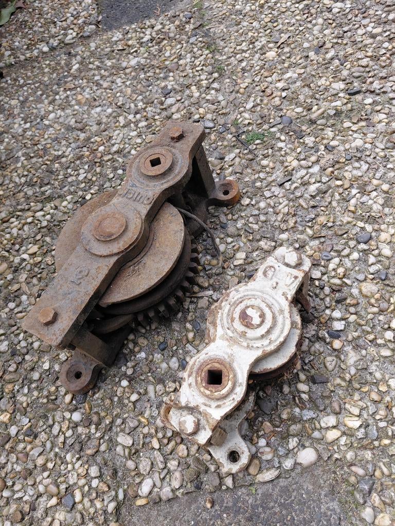 Oude takels / katrollen - set van 2, Ophalen of Verzenden
