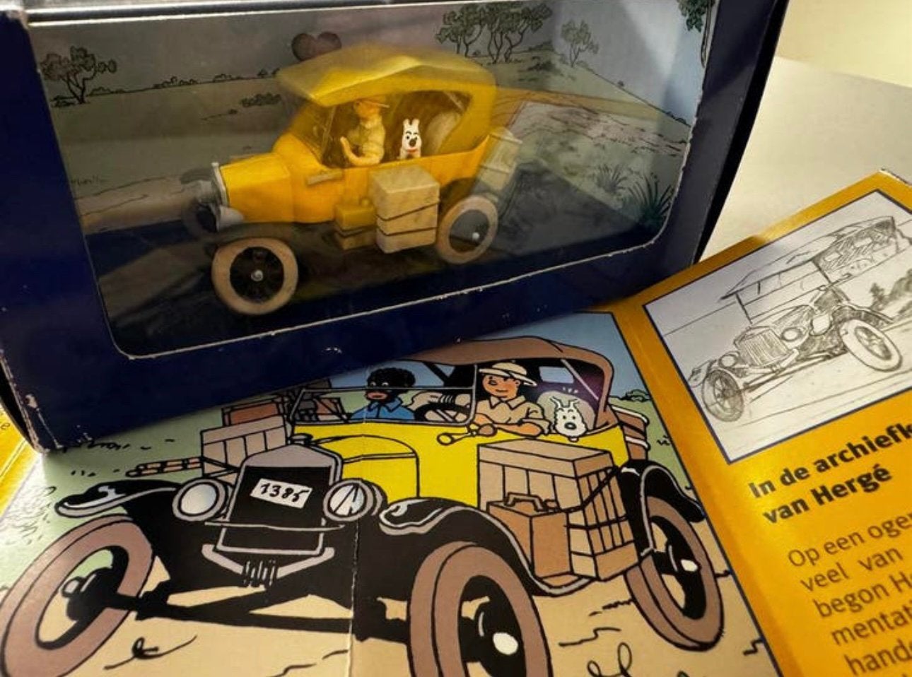 Kuifje auto 1:43 de t ford uit kuifje in afrika, Ophalen of Verzenden, Zo goed als nieuw