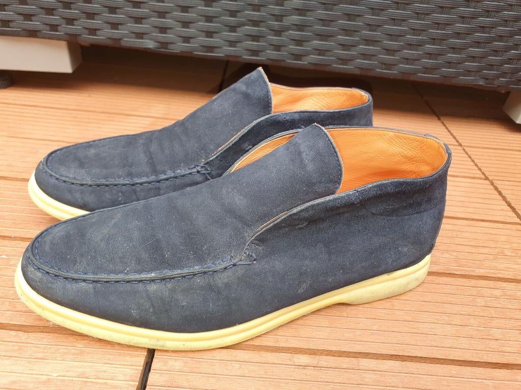 Andrea Ventura Firenze mt.40 Sailor blauw suede instappers, Loafers, Blauw, Andrea Ventura Firenze, Ophalen of Verzenden
