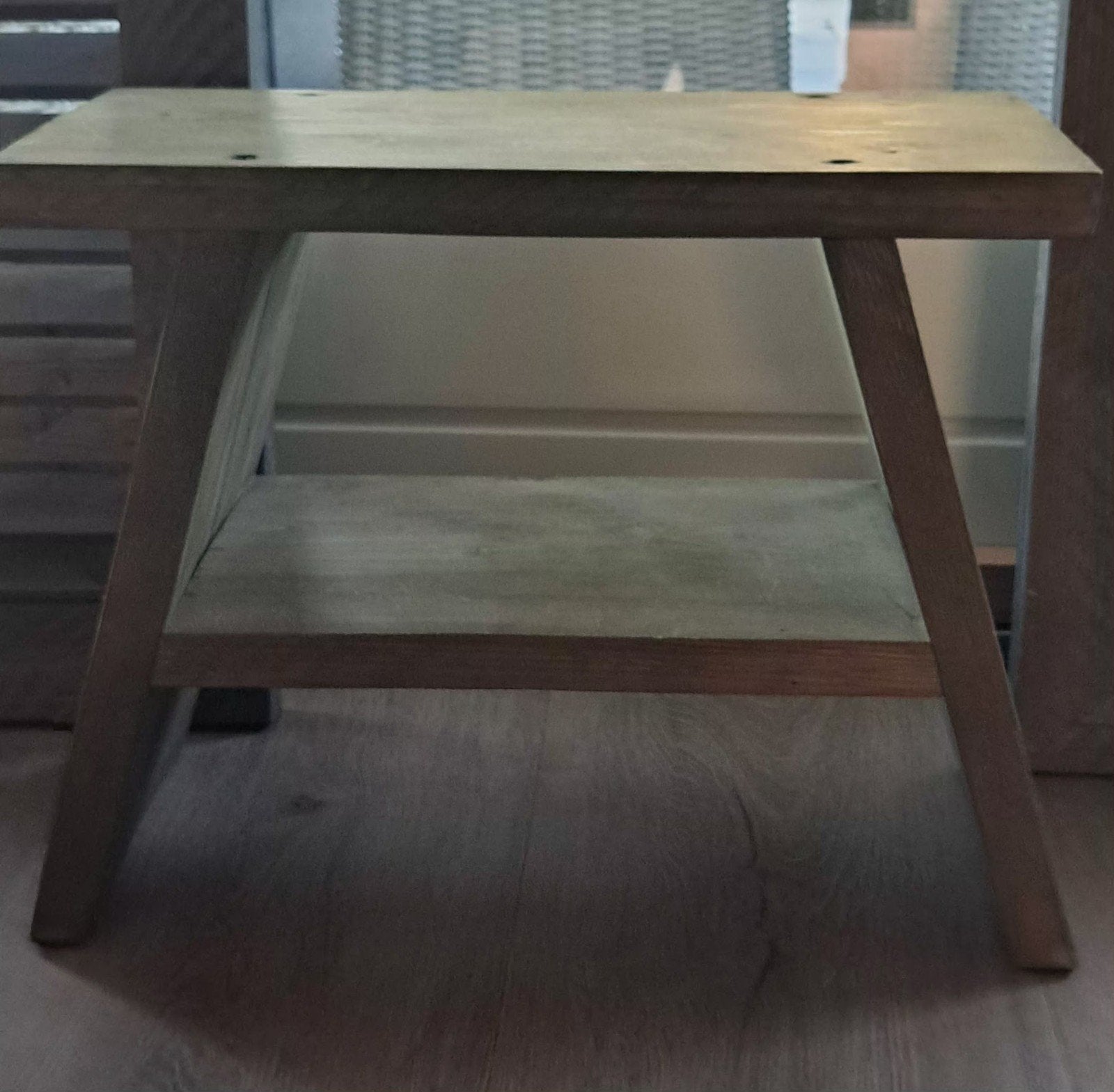 Bijzettafel hout kleur taupe  en andere accessoires, Ophalen, Minder dan 55 cm, Rechthoekig, Hout