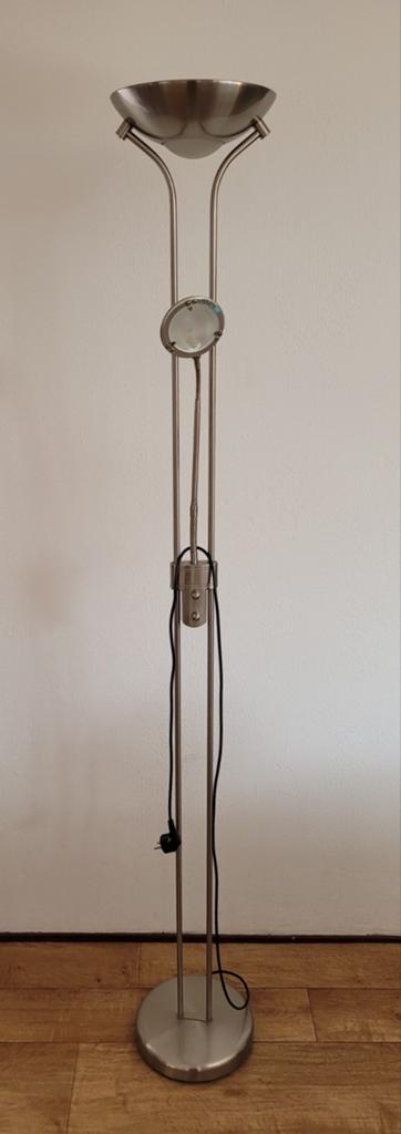 Vloerlamp 180cm met leeslamp, Huis en Inrichting, Lampen | Vloerlampen, Ophalen, Zo goed als nieuw, Metaal, 150 tot 200 cm